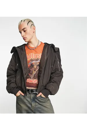 COLLUSION Bomber jacket with zip hood detail in