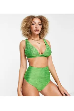 Peek & Beau Exclusive high leg high waist bikini bottom in textured
