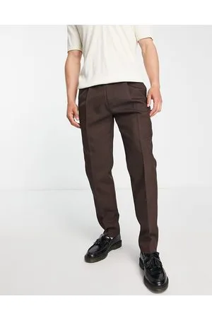 Topman Tapered pronounced twill trousers in