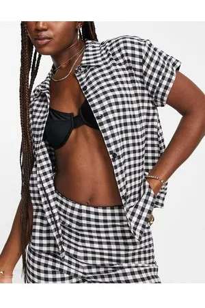 Volcom X CoCo Ho co-ord shirt in black & white gingham