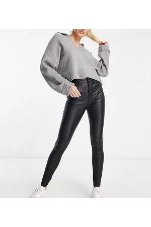 Stradivarius Tall coated high waist jean in