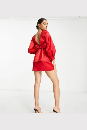 Forever New Bow back mini dress in red