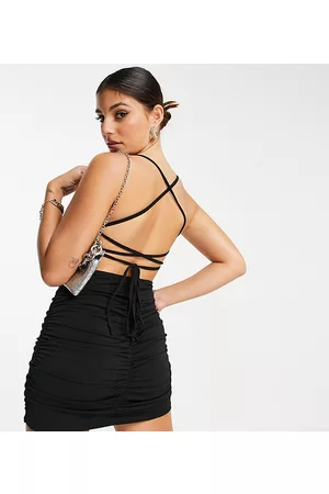 Flounce London Slinky cowl neck mini dress in
