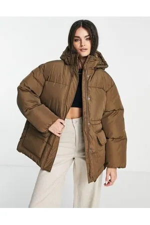 NA-KD Oversize padded jacket with hood in