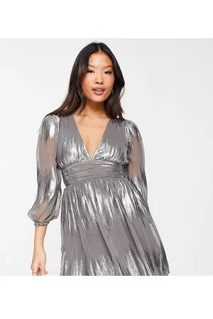River Island Metallic thread mini dress in