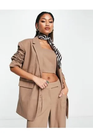 Something New X Naomi Anwer oversized blazer co-ord in beige