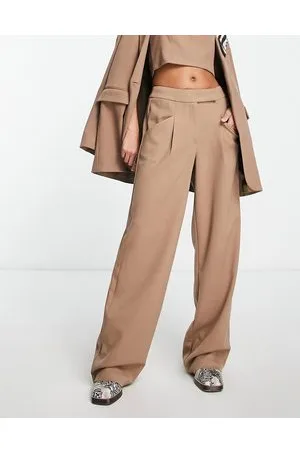 Something New X Naomi Anwer tailored wide leg trouser co-ord in beige