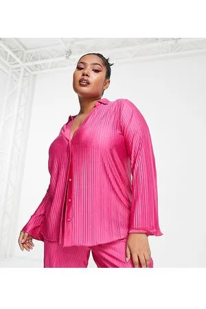 Simply Be Co-ord plisse shirt in