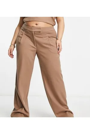 Something New X Naomi Anwer tailored wide leg trouser co-ord in beige
