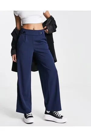 JDY Button detail wide leg dad trousers in
