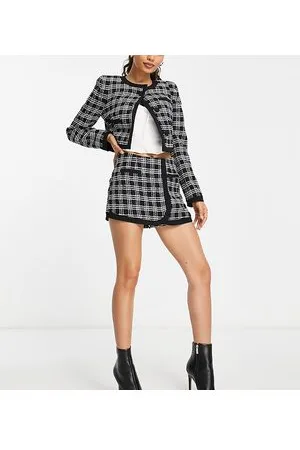 River Island Check boucle skirt co-ord in