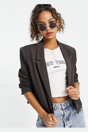 Pimkie Pinstripe blazer co-ord in with contrast stripe
