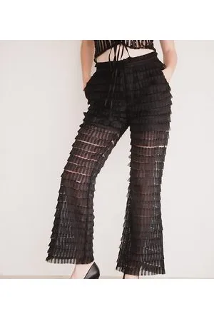 Labelrail X Julia Cumming ruffle flare trousers in