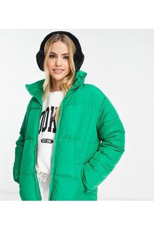 New Look Boxy puffer coat in green