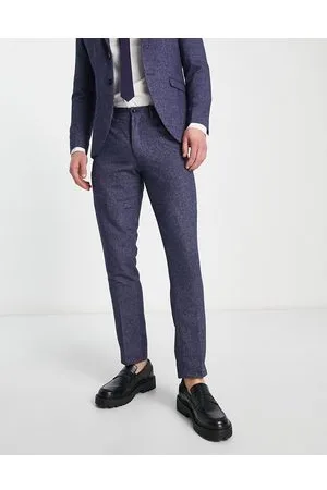 JACK & JONES Premium super slim tweed suit trouser in blue