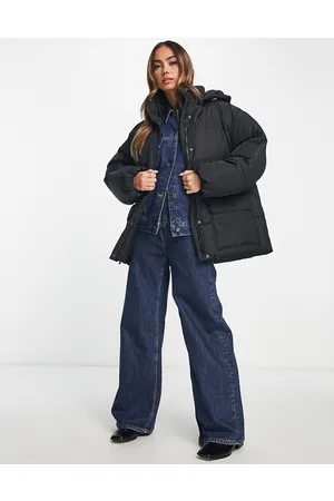 NA-KD Oversize padded jacket with hood in