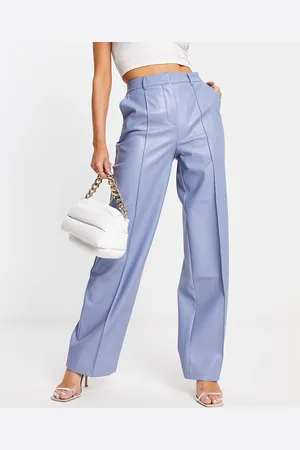 NA-KD X Angelica Blick faux leather high waisted trousers in