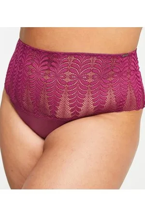 Figleaves Opulence sheer embroidered high waist brazilian brief in