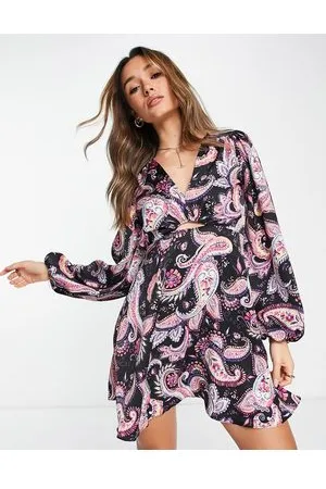 River Island Cutout detail mini dress in print