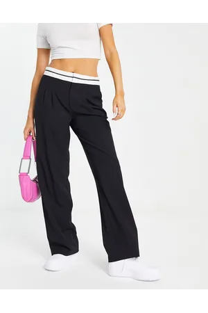 Pull&Bear Tailored trouser with reverse waistband in