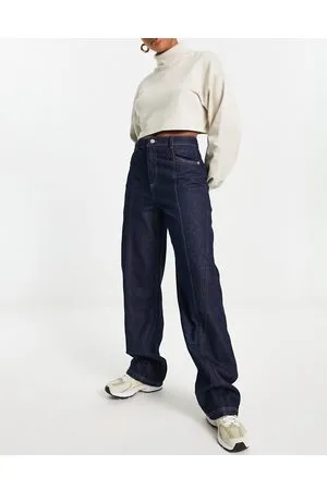 NA-KD X Angelica Blick seam detail straight jeans in
