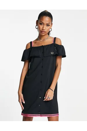 Fred Perry X Amy Winehouse off the shoulder midi dress in