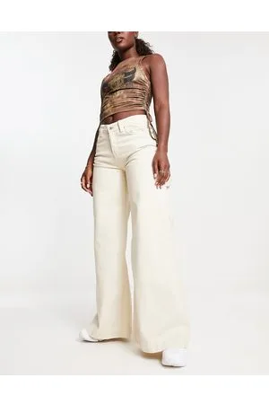 The Ragged Priest Super wide street sweeper jeans in ecru