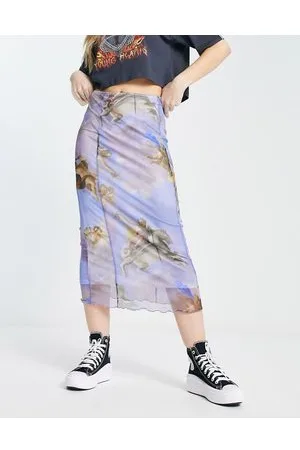 ONLY Neon & Nylon low rise midi skirt co-ord in cherub print