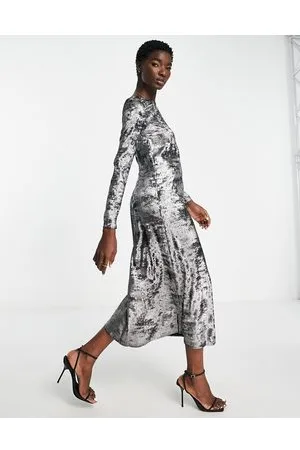 River Island Satin slip maxi dress in