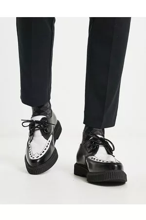 ASOS Herre Platåsneakers - Chunky creeper in leather and white leather