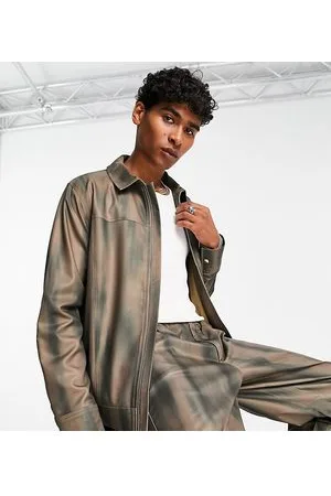 Reclaimed Zip through jacket in blur print