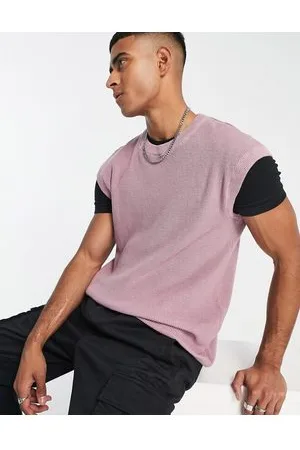 Threadbare Crew neck knitted vest in lilac chalk