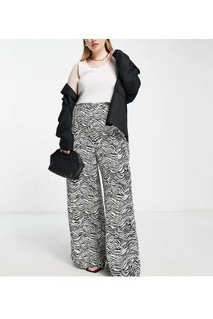 In The Style X Yasmin Devonport exclusive wide leg trouser in zebra print