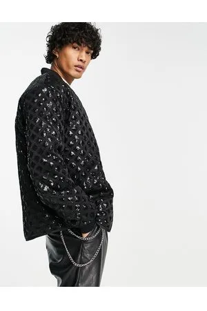 ASOS Oversized bomber jacket with embellishment in