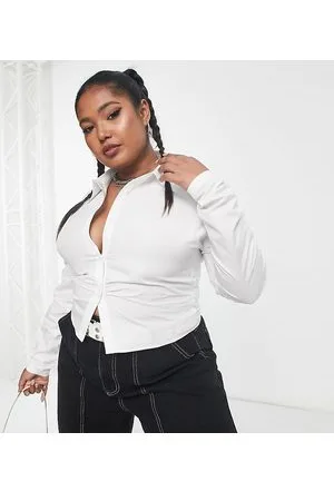 COLLUSION Plus fitted ruched shirt in