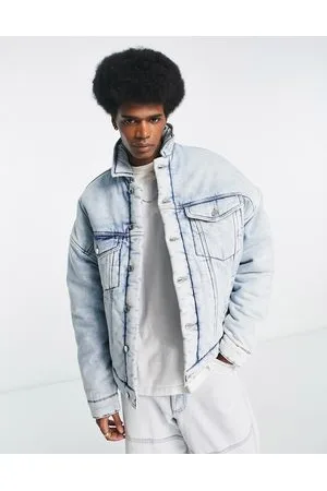ASOS Padded oversized denim jacket in light