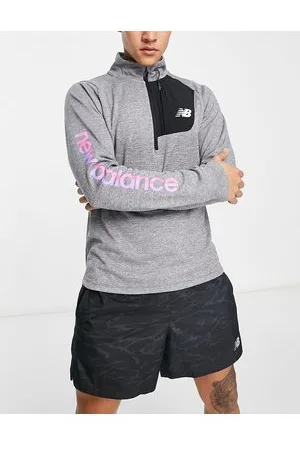 New Balance All Terrain half zip long sleeve top in grey and