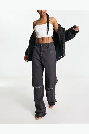 FAE Low waist wide leg jeans in washed