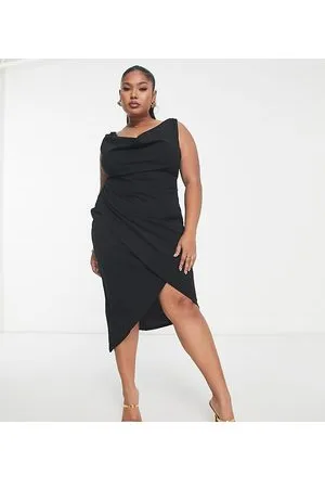 New Look New Look Curve cowl neck structured midi dress in