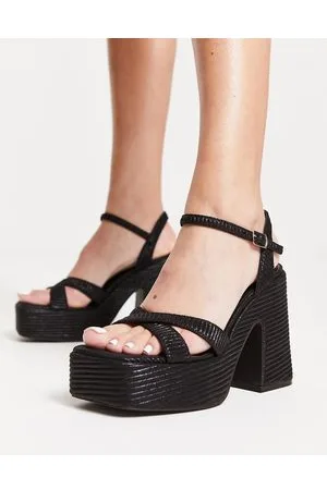 Raid Keiran platform sandals in textured metallic - exclusive to ASOS