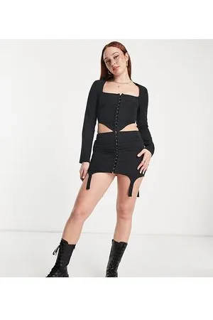 COLLUSION Hook and eye mini skirt in