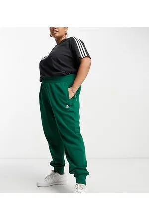 adidas Plus essentials trefoil joggers in dark