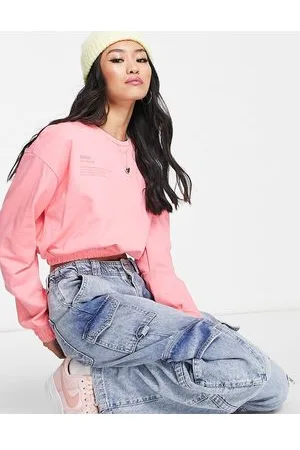 ONLY Cropped elasticated sweatshirt in