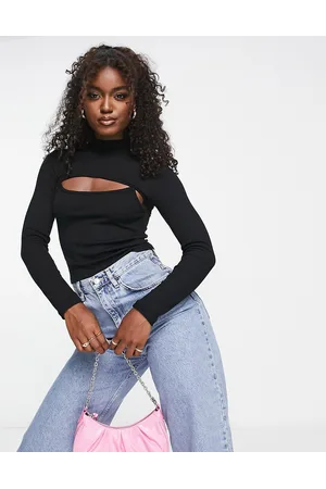 Stradivarius Long sleeve cut out top in