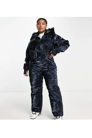 ASOS Curve ski high shine all in one suit in