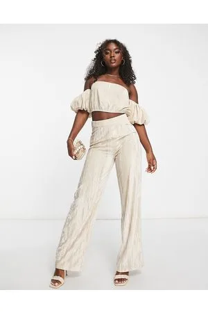 In The Style Skinny flare co-ord in camel