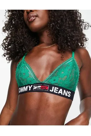 Tommy Hilfiger Tommy Jeans signature lace unlined triangle bralette in