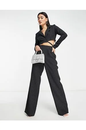 ASOS Tailored 2 in 1 crop blazer jumpsuit in pinstripe