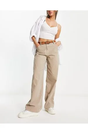NA-KD X Annijor oversized corduroy trousers in beige