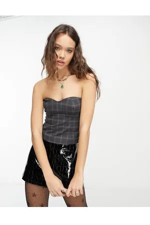 Object Tailored corset co-ord in grey check